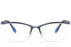 BS2519-0108_Blue_Semi-rimless_Ultem_Glasses_front