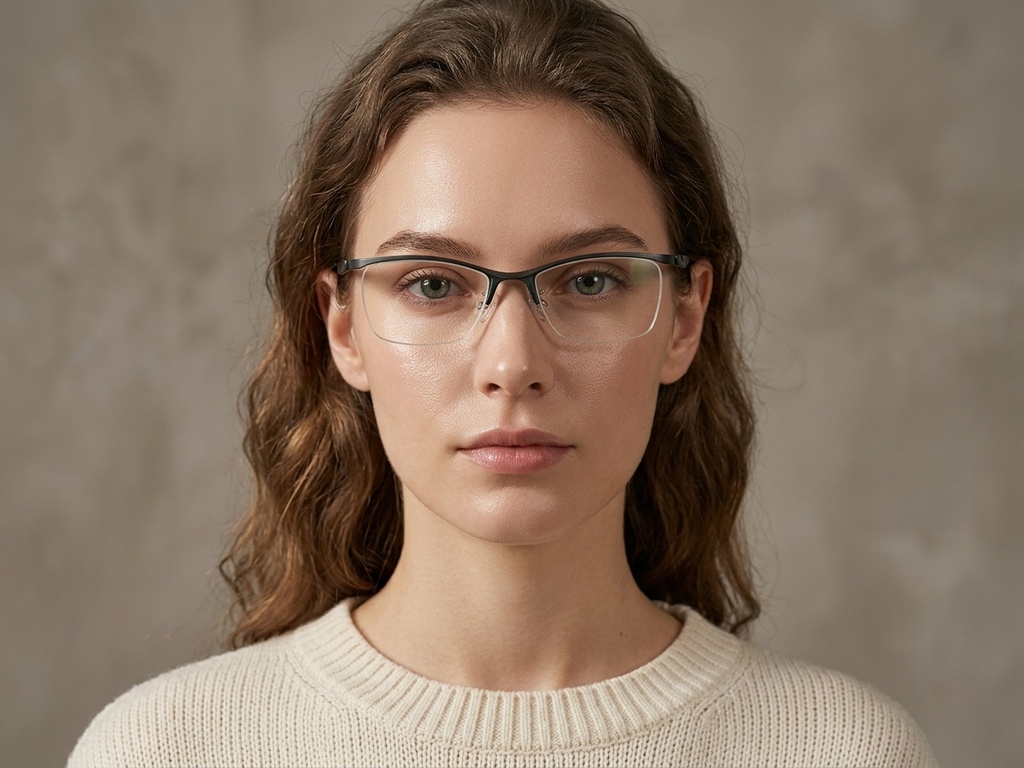 BS2519-0109_Green_Semi-rimless_Ultem_Glasses_corner-tryon_female