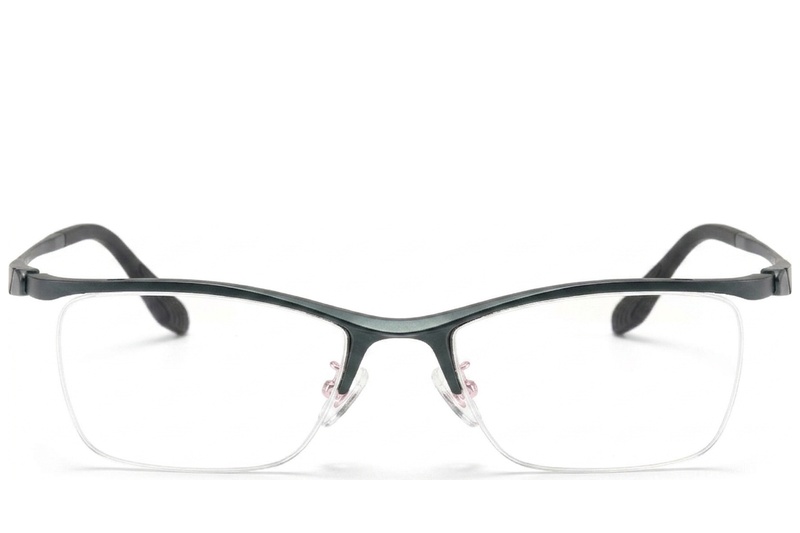 BS2519-0109_Green_Semi-rimless_Ultem_Glasses_front