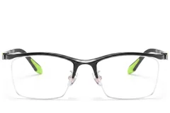 BS2519-0117_Black_Semi-rimless_Ultem_Glasses_front
