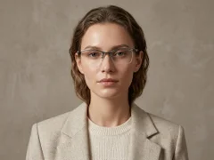 BS2519-0119_Grey_Semi-rimless_Ultem_Glasses_corner-tryon_female