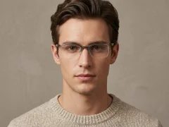 BS2519-0119_Grey_Semi-rimless_Ultem_Glasses_corner-tryon_male