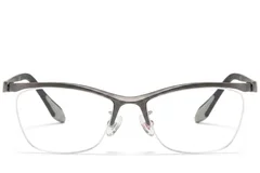 BS2519-0125_Grey_Semi-rimless_Ultem_Glasses_front