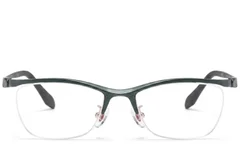 BS2519-0127_Green_Semi-rimless_Ultem_Glasses_front