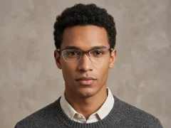 BS2519-0128_Brown_Semi-rimless_Ultem_Glasses_corner-tryon_male