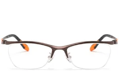 BS2519-0128_Brown_Semi-rimless_Ultem_Glasses_front