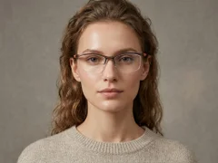 BS2519-0134_Brown_Semi-rimless_Ultem_Glasses_corner-tryon_female