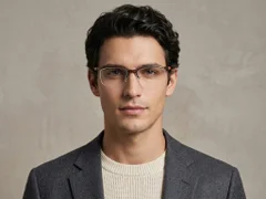 BS2519-0134_Brown_Semi-rimless_Ultem_Glasses_corner-tryon_male