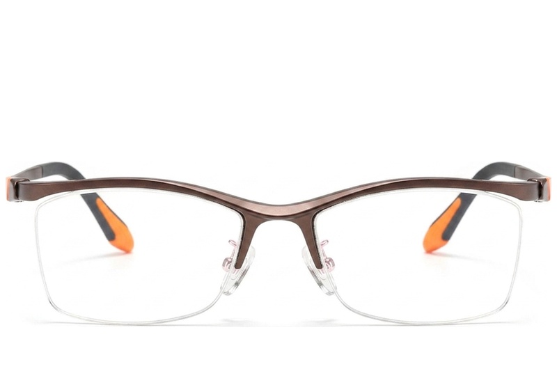 BS2519-0134_Brown_Semi-rimless_Ultem_Glasses_front