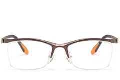 BS2519-0134_Brown_Semi-rimless_Ultem_Glasses_front