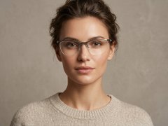 BS2519-0137_Grey_Semi-rimless_Ultem_Glasses_corner-tryon_female
