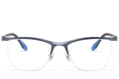 BS2519-0138_Blue_Semi-rimless_Ultem_Glasses_front