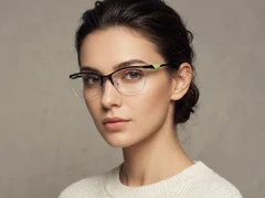 BS2519-0141_Black_Semi-rimless_Ultem_Glasses_corner-tryon_female