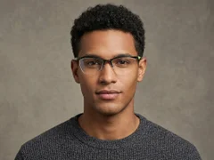 BS2519-0141_Black_Semi-rimless_Ultem_Glasses_corner-tryon_male