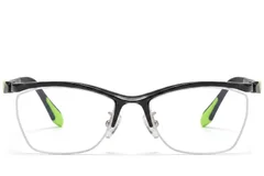 BS2519-0141_Black_Semi-rimless_Ultem_Glasses_front