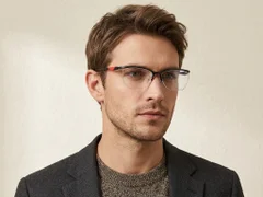 BS2519-0142_Black_Semi-rimless_Ultem_Glasses_corner-tryon_male