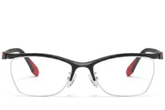 BS2519-0142_Black_Semi-rimless_Ultem_Glasses_front
