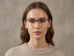 BS2519-0152_Brown_Semi-rimless_Ultem_Glasses_corner-tryon_female