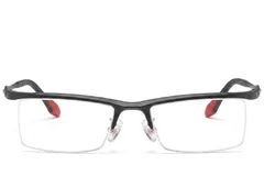 BS2519-0154_Black_Semi-rimless_Ultem_Glasses_front