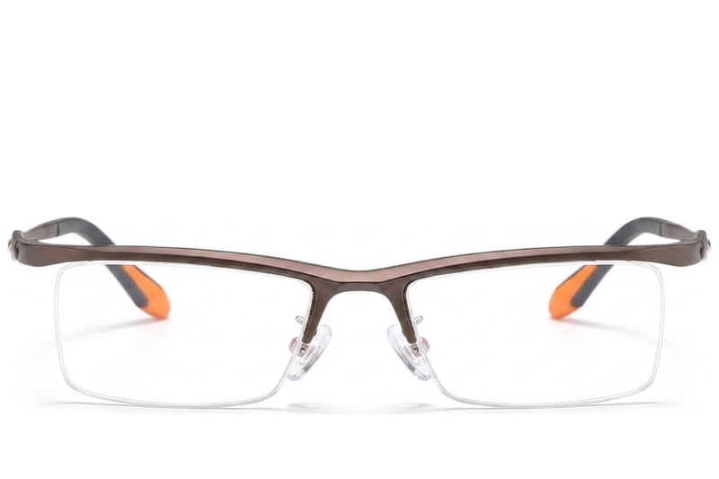 BS2519-0158_Brown_Semi-rimless_Ultem_Glasses_front