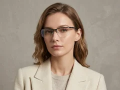 BS2519-0159_Black_Semi-rimless_Ultem_Glasses_corner-tryon_female