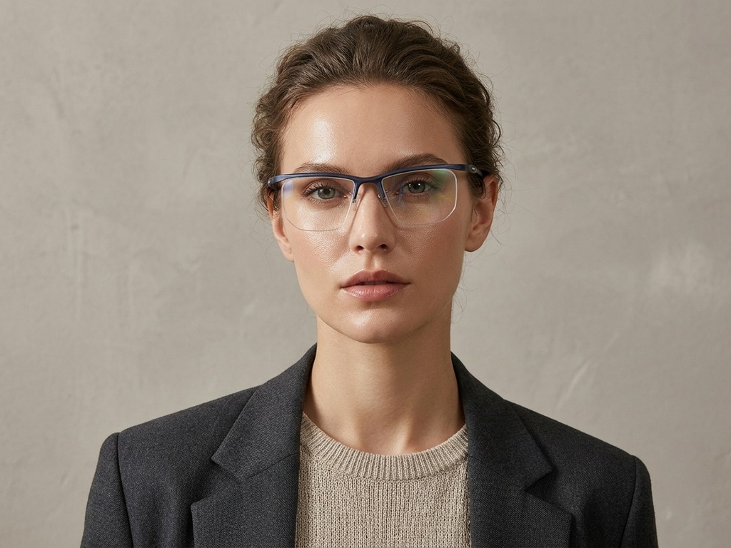 BS2519-0162_Blue_Semi-rimless_Ultem_Glasses_corner-tryon_female