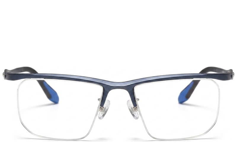 BS2519-0162_Blue_Semi-rimless_Ultem_Glasses_front