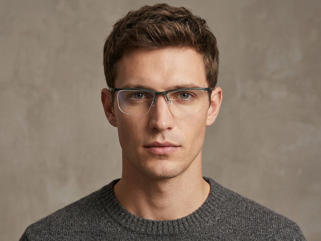 BS2519-0163_Green_Semi-rimless_Ultem_Glasses_corner-tryon_male