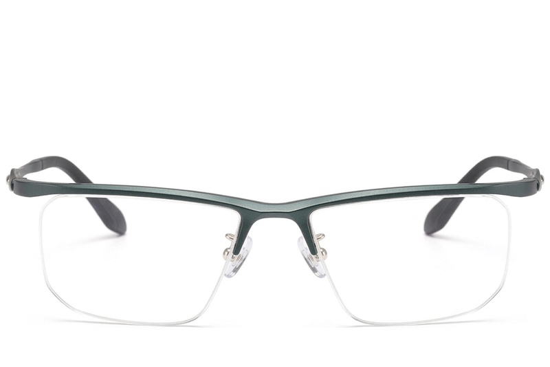 BS2519-0163_Green_Semi-rimless_Ultem_Glasses_front