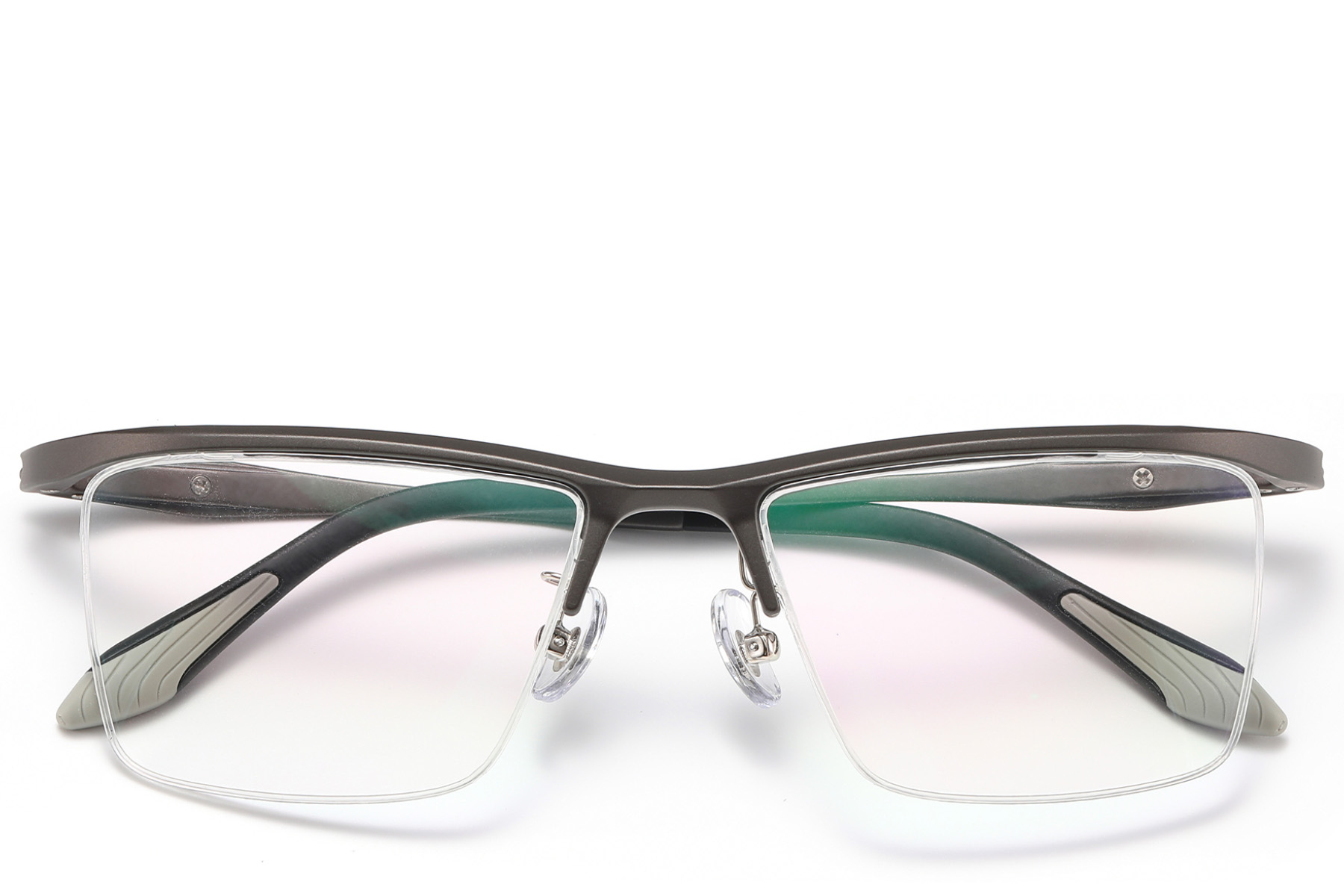 BS2519-0167_Grey_Semi-rimless_Ultem_Glasses_front