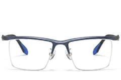 BS2519-0168_Blue_Semi-rimless_Ultem_Glasses_front