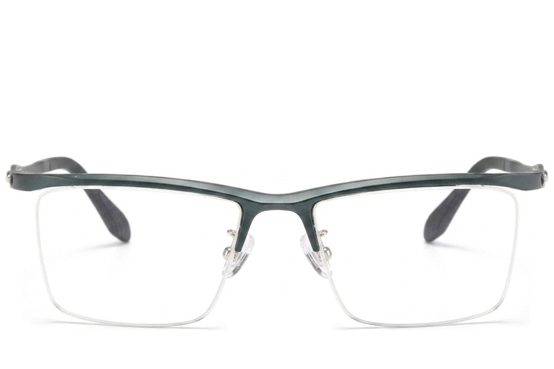 BS2519-0169_Green_Semi-rimless_Ultem_Glasses_front