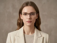 BS2519-0170_Brown_Semi-rimless_Ultem_Glasses_corner-tryon_female