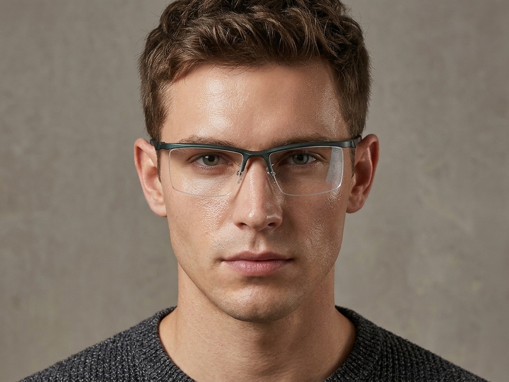 BS2519-0175_Green_Semi-rimless_Ultem_Glasses_corner-tryon_male