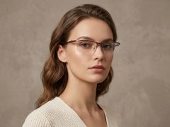 BS2519-0176_Brown_Semi-rimless_Ultem_Glasses_corner-tryon_female