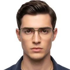 BS2607-0030_Green_Aviator_Metal_Glasses_model