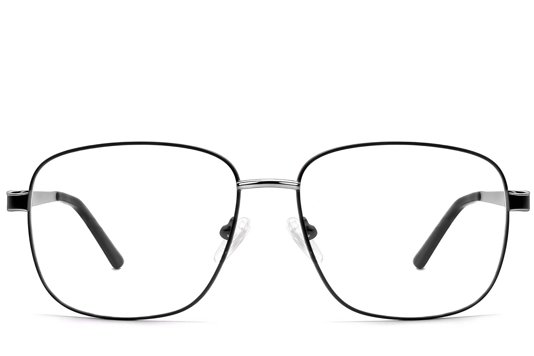 BS2607-0031_Black_Oval_Metal_Glasses_front