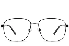 BS2607-0031_Black_Oval_Metal_Glasses_front
