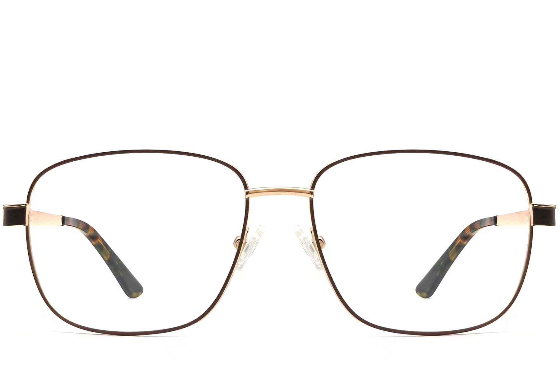 BS2607-0032_Brown_Oval_Metal_Glasses_front