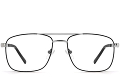 BS2607-0034_Black_Aviator_Metal_Glasses_front