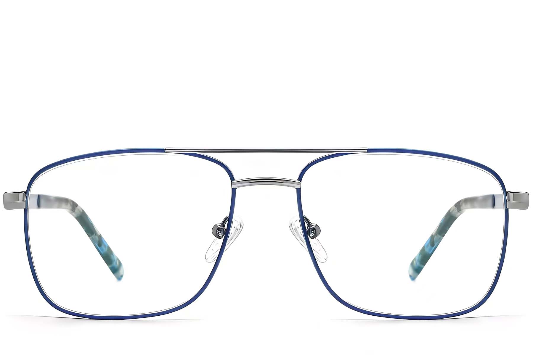 BS2607-0035_Blue_Aviator_Metal_Glasses_front