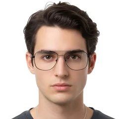 BS2607-0037_Black_Aviator_Metal_Glasses_model