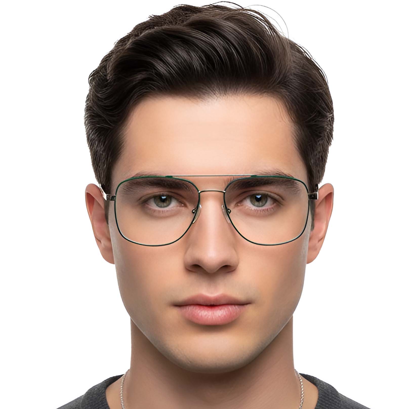 BS2607-0038_Green_Aviator_Metal_Glasses_model