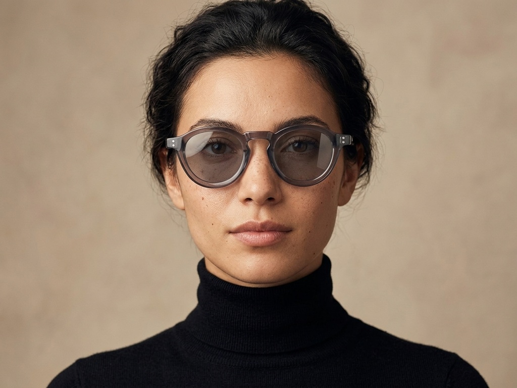 BS2607-0045_Grey_Oval_TR90_Sunglasses-tryon_female