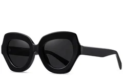 Gafas de sol de acetato negro con forma de mariposa #BS2607-0048