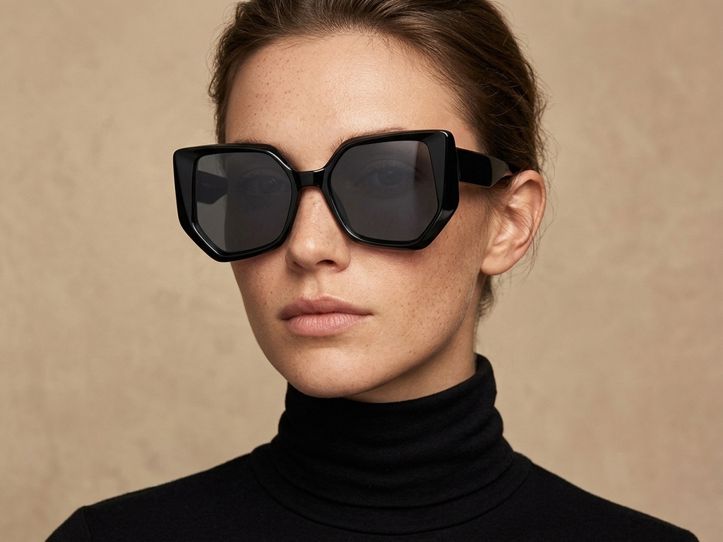 BS2607-0057_Black_Geometric_Acetate_Sunglasses-tryon_female