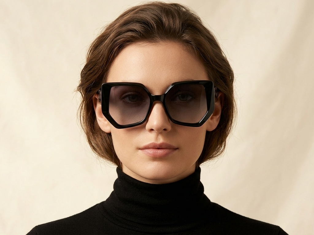 BS2607-0058_Black_Geometric_Acetate_Sunglasses-tryon_female