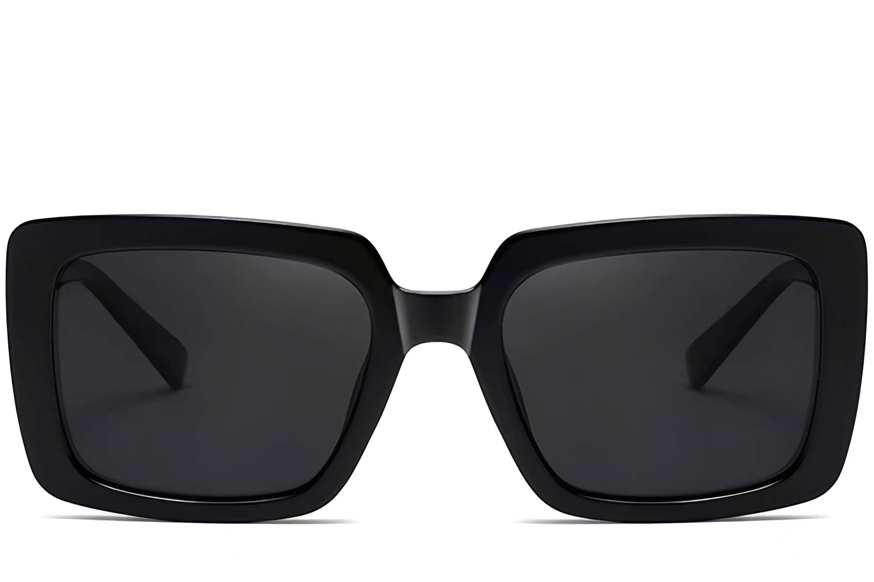 BS2607-0061_Black_Rectangular_Acetate_Sunglasses_front