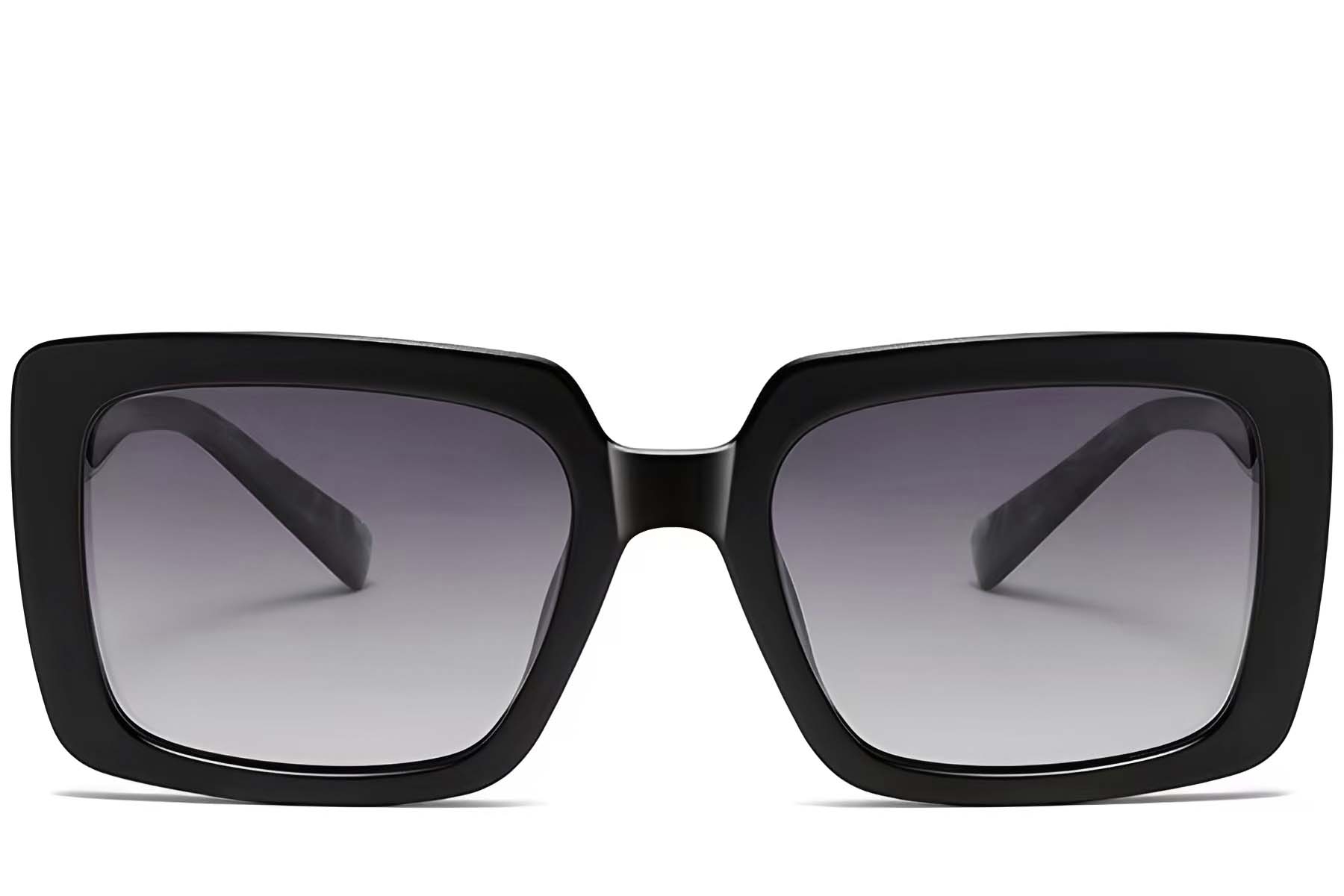 BS2607-0062_Black_Rectangular_Acetate_Sunglasses_front