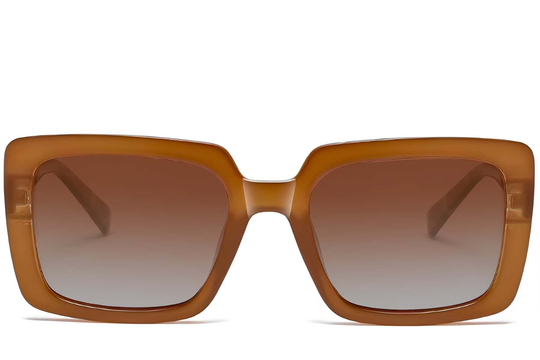 BS2607-0064_Brown_Rectangular_Acetate_Sunglasses_front